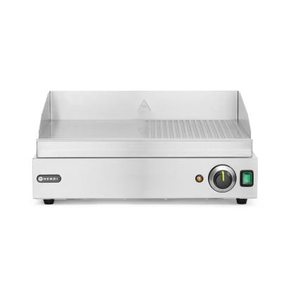 Mřížka s polovičním žebrováním, HENDI, Profi Line, 1/2 plochý, 1/2 žebrovaný, 230V/2400W, 527x404x(H)233mm | 203156